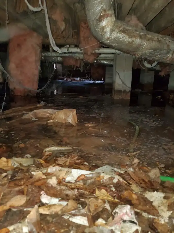 Crawl space flood assessment for Commercial Water Damage Restoration in Huntington Park