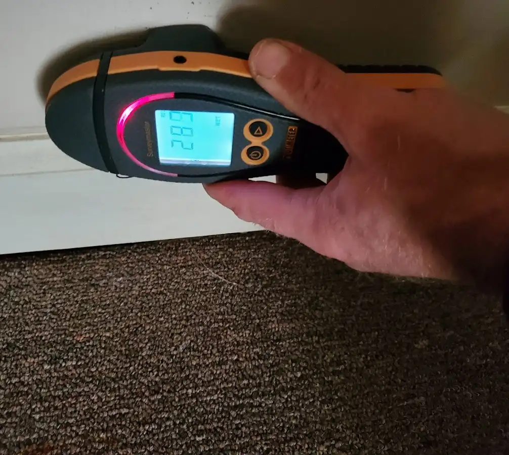 Moisture detection at baseboard during Sewage Cleanup & Sanitation in Huntington Park